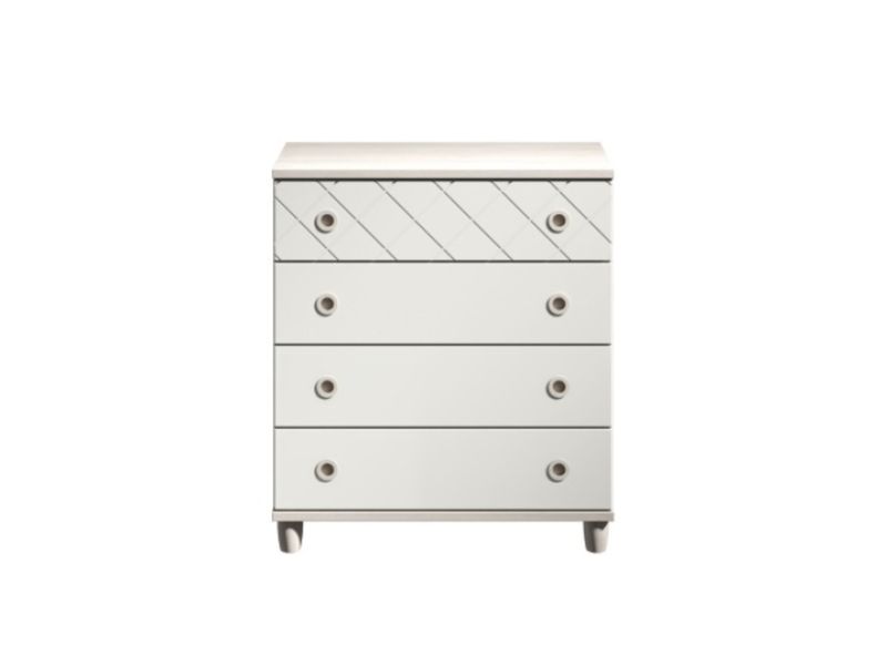 KT Geo White 4 Drawer Chest