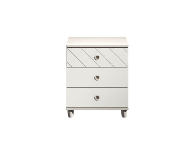 KT Geo White 3 Drawer Chest