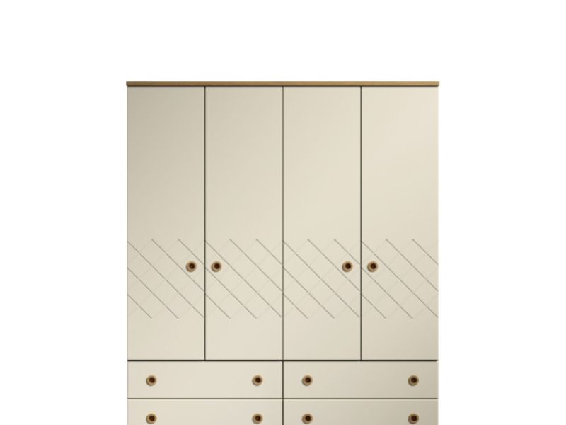 KT Geo Alabaster And Oak 4 Door Gents Wardrobe