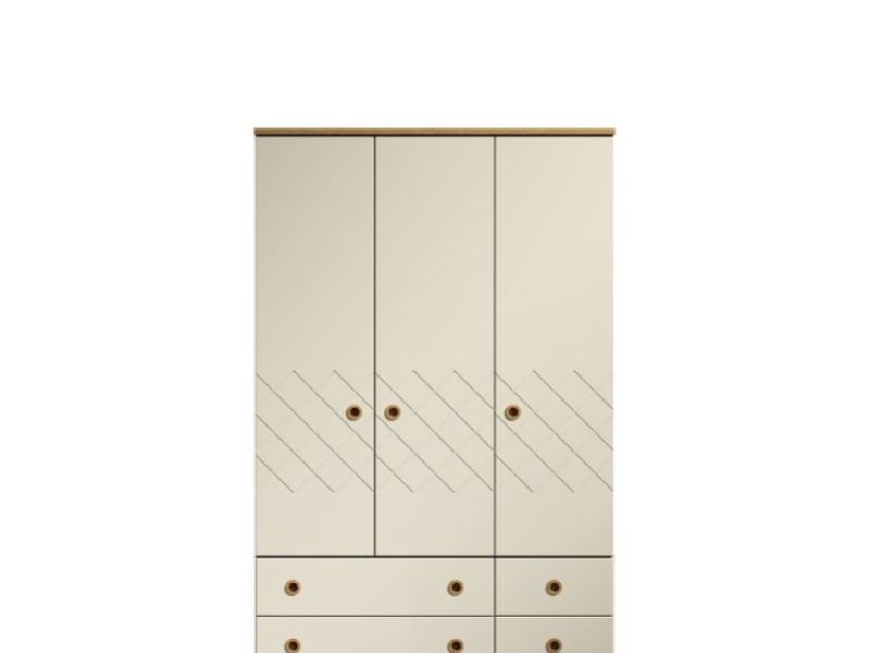 KT Geo Alabaster And Oak 3 Door Gents Wardrobe