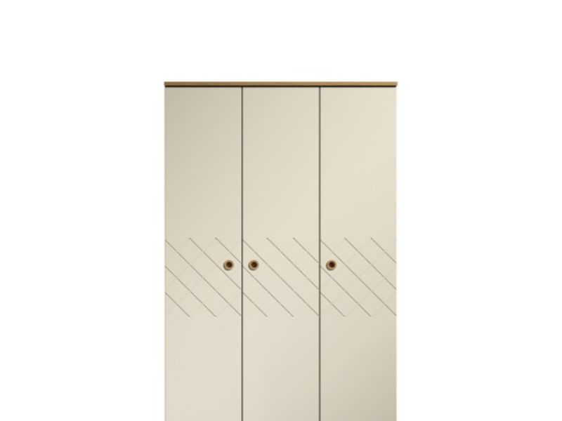 KT Geo Alabaster And Oak 3 Door Wardrobe
