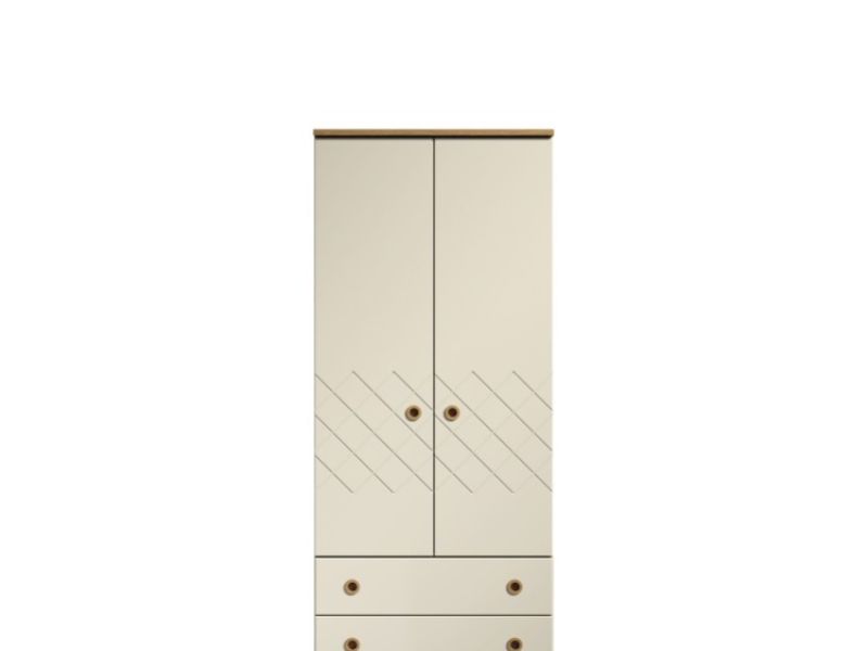 KT Geo Alabaster And Oak 2 Door Gents Wardrobe
