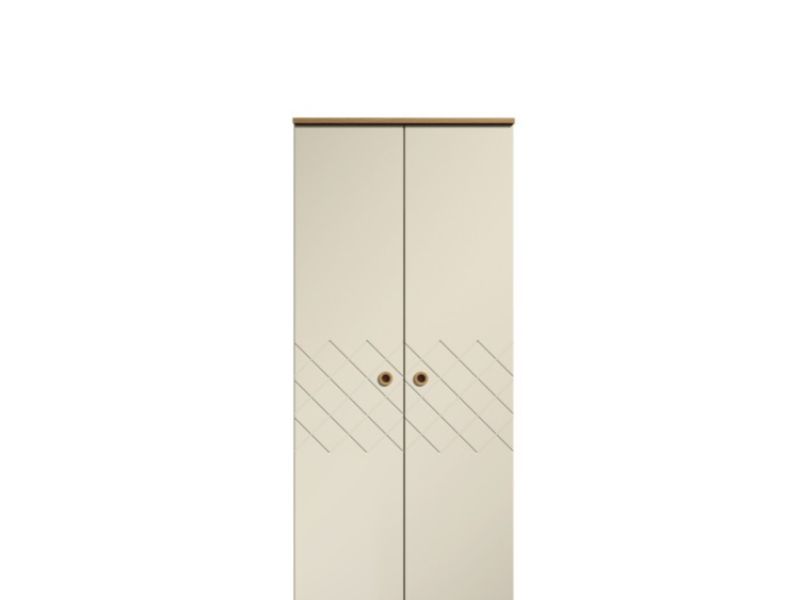 KT Geo Alabaster And Oak 2 Door Wardrobe