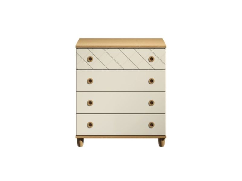 KT Geo Alabaster And Oak 4 Drawer Chest