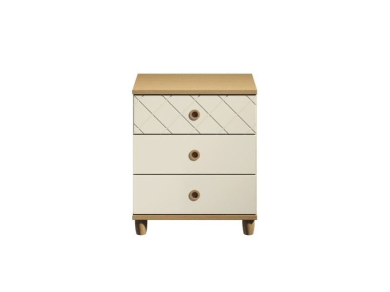 KT Geo Alabaster And Oak 3 Drawer Chest