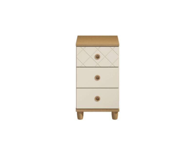 KT Geo Alabaster And Oak Narrow 3 Drawer Chest