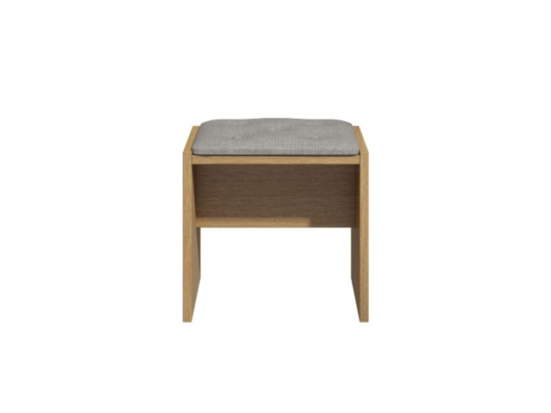 KT Geo Alabaster And Oak Dressing Table Stool