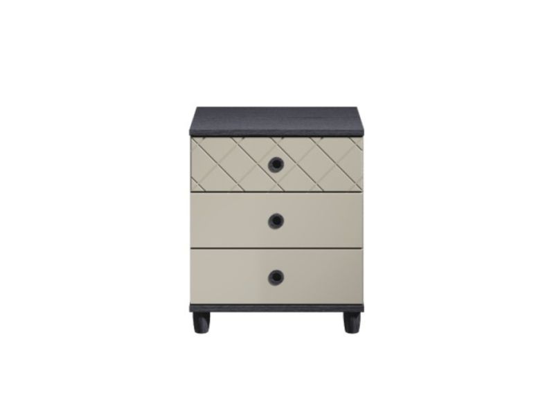 KT Geo Soft Grey And Black 3 Drawer Chest