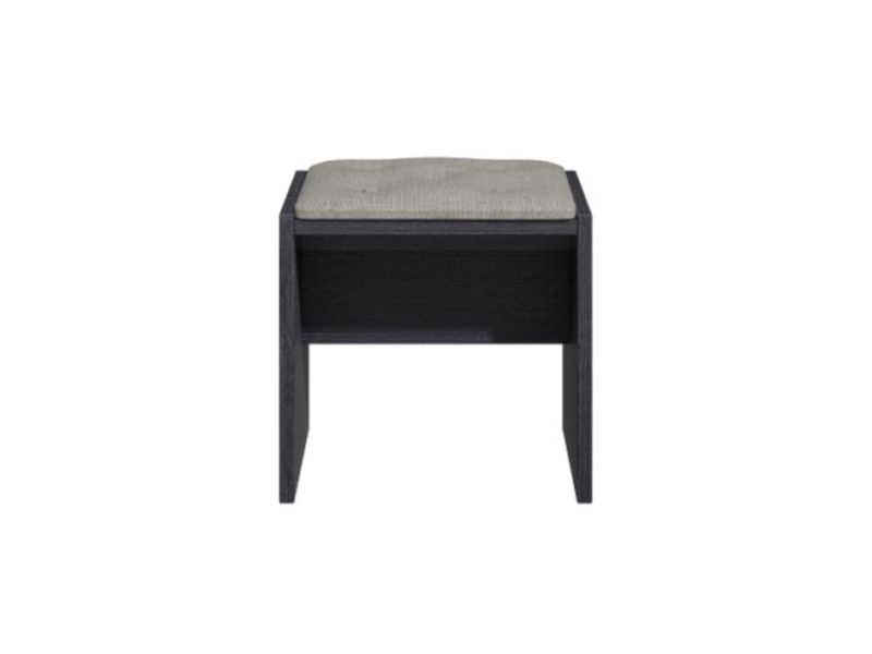 KT Geo Soft Grey And Black Dressing Table Stool