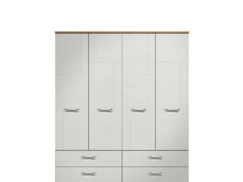 KT Moda White 4 Door Gents Wardrobe