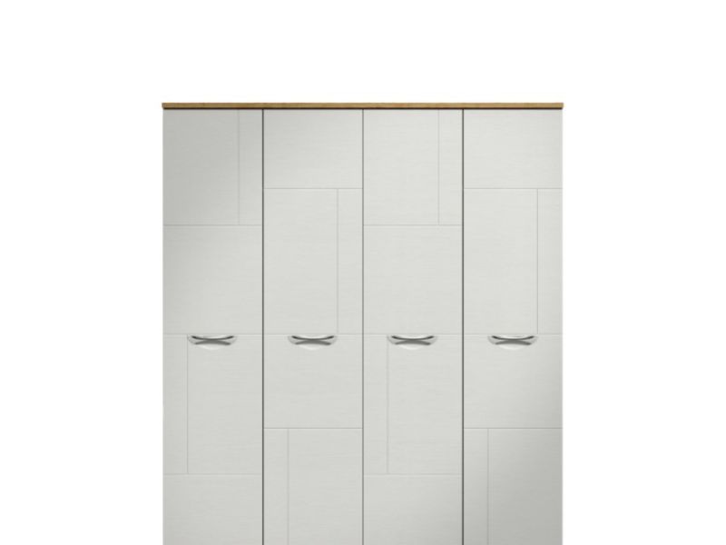 KT Moda White 4 Door Wardrobe