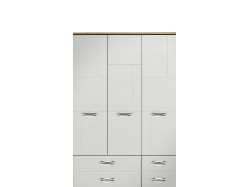 KT Moda White 3 Door Gents Wardrobe