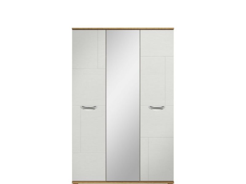 KT Moda White 3 Door Mirrored Wardrobe