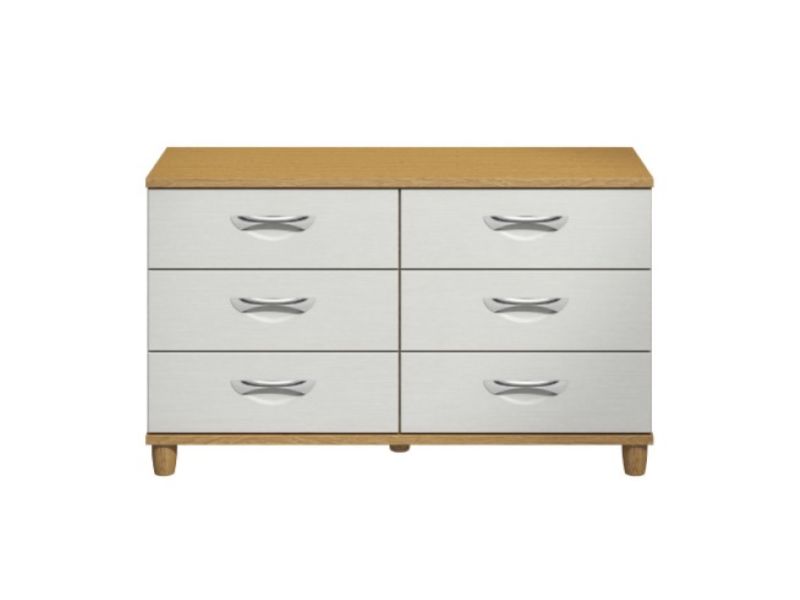 KT Moda White 6 Drawer Chest