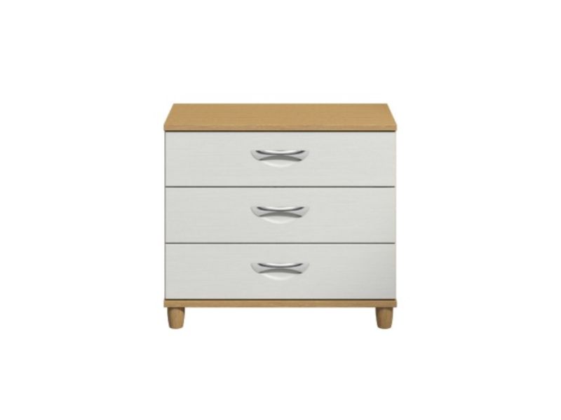 KT Moda White 3 Drawer Large Chest