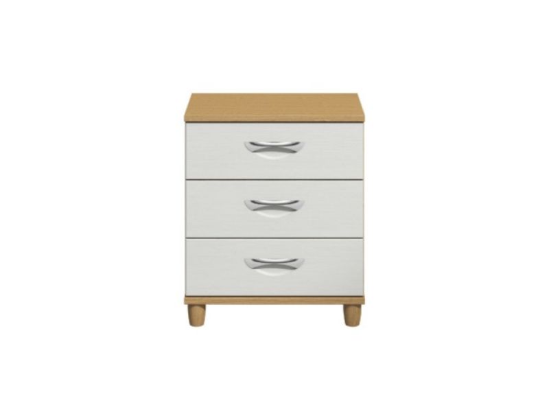 KT Moda White 3 Drawer Wide Chest