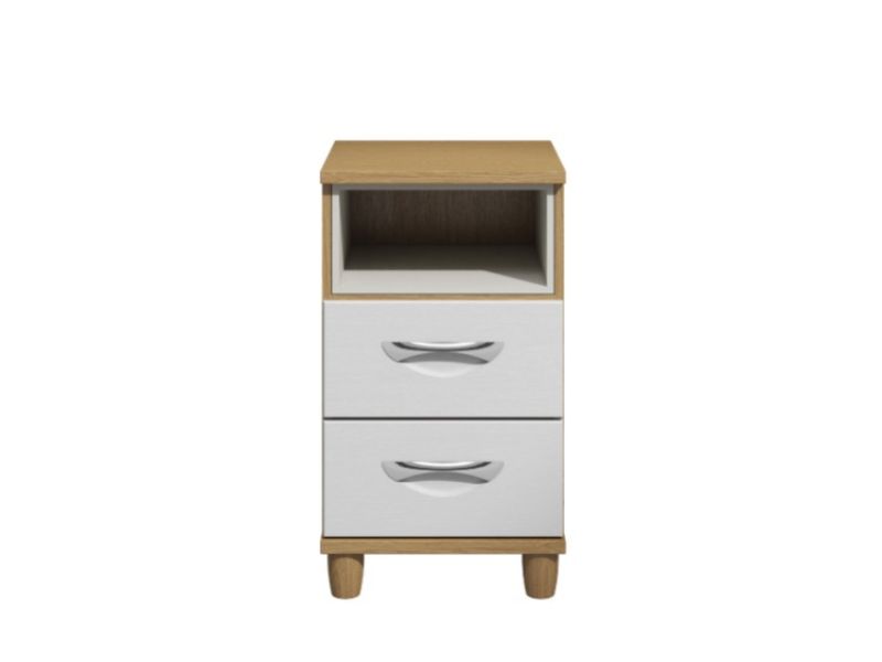 KT Moda White 2 Drawer Bedside Pod Chest
