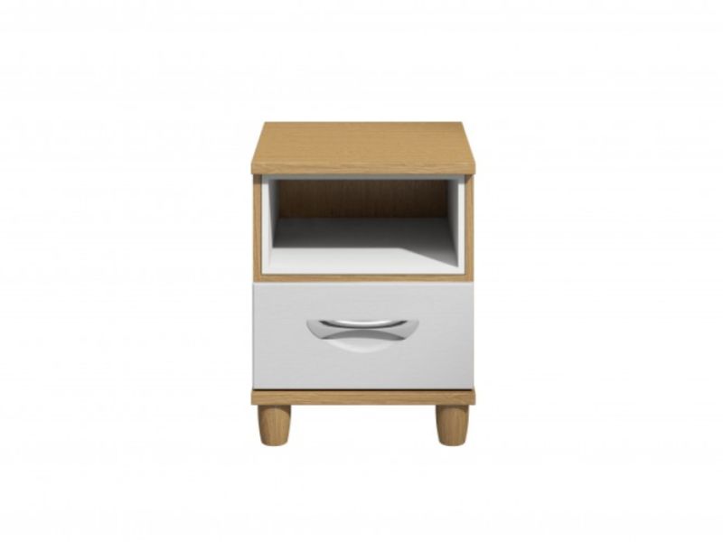 KT Moda White 1 Drawer Bedside Pod Chest