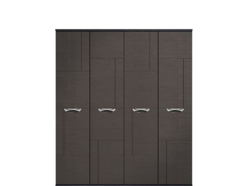 KT Moda Graphite And Black 4 Door Wardrobe