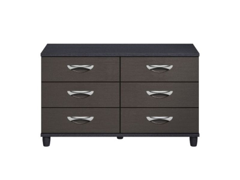 KT Moda Graphite And Black 6 Drawer Chest