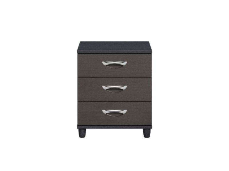 KT Moda Graphite And Black 3 Drawer Wide Chest