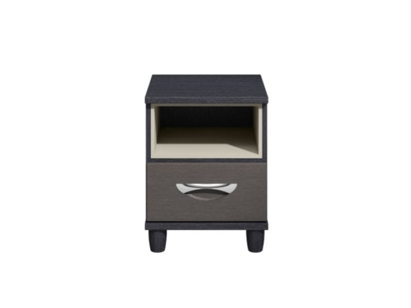 KT Moda Graphite And Black 1 Drawer Bedside Pod Chest