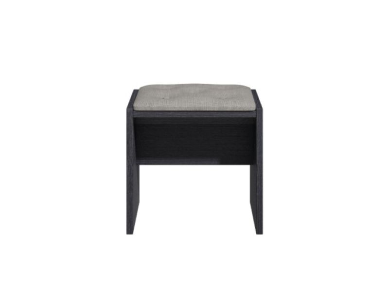 KT Moda Graphite And Black Oak Dressing Table Stool