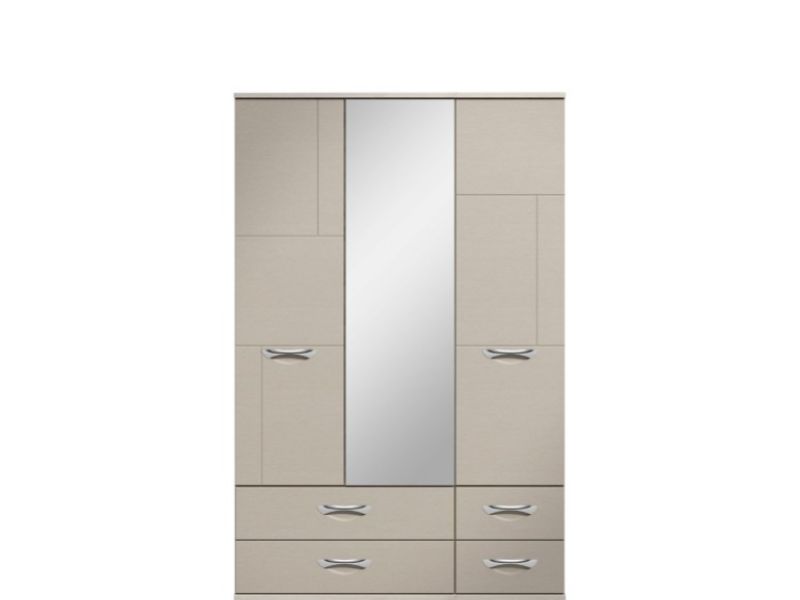 KT Moda Cashmere And Elm 3 Door Mirrored Gents Wardrobe
