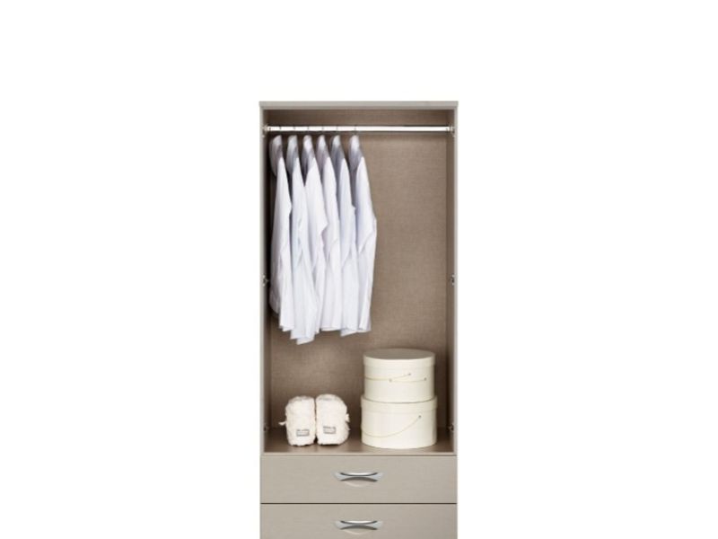 KT Moda Cashmere And Elm 2 Door Mirrored Gents Wardrobe