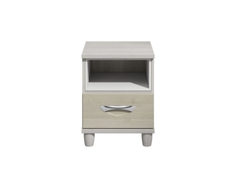 KT Moda Cashmere And Elm 1 Drawer Bedside Pod Chest