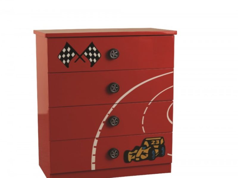 Sweet Dreams Formula Red 4 Drawer Chest of Drawers