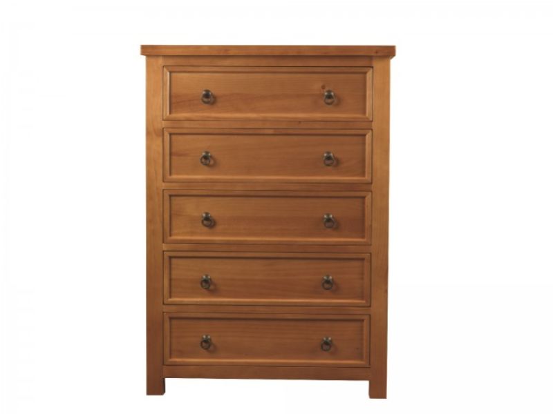 Sweet Dreams Curlew 5 Drawer Wooden Chest of Drawers in Oak