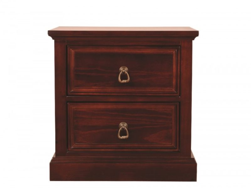 Sweet Dreams Wagner 2 Drawer Bedside Cabinet in Mahogany