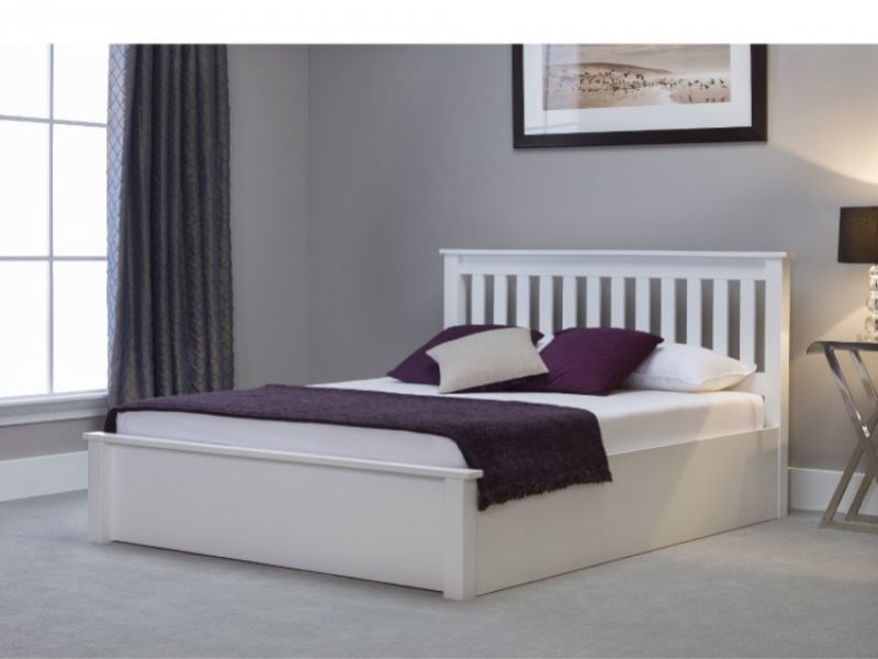 Emporia Freya 4ft6 Double White Wooden Ottoman Bed