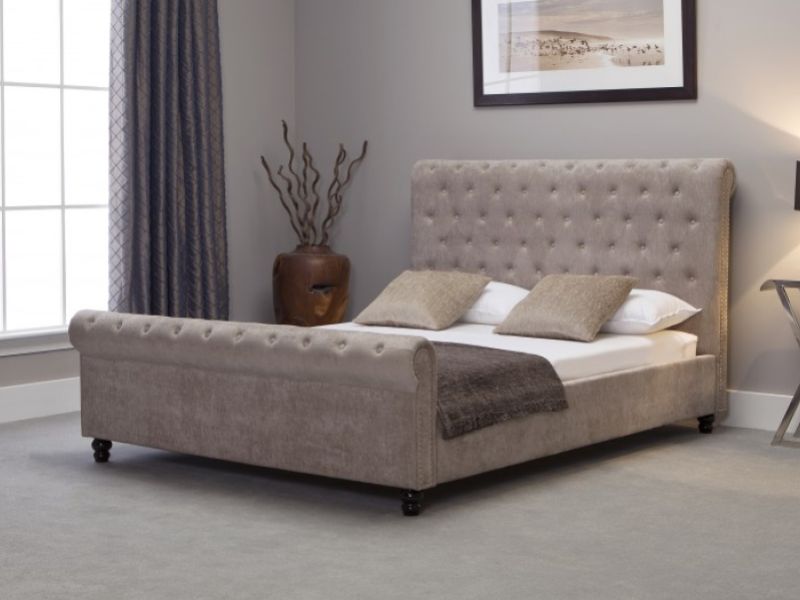 Emporia Mayfair 5ft Kingsize Stone Fabric Bed