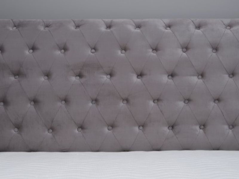 Emporia Mayfair 5ft Kingsize Silver Fabric Bed