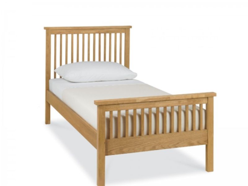 Bentley Designs Atlanta Oak 3ft Single High Foot End Bed Frame