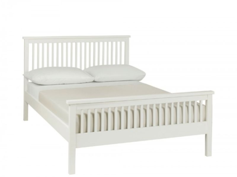 Bentley Designs Atlanta White 4ft6 Double High Foot End Bed Frame