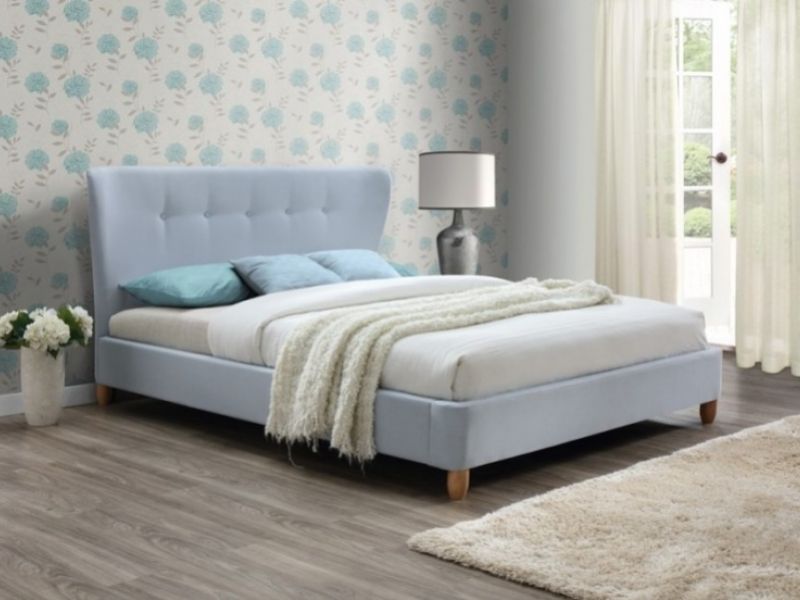 Birlea Kensington 4ft6 Double Sky Blue Fabric Bed Frame