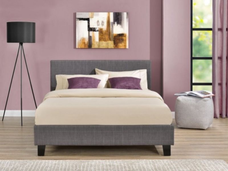 Birlea Berlin 4ft Small Double Grey Check Fabric Bed Frame