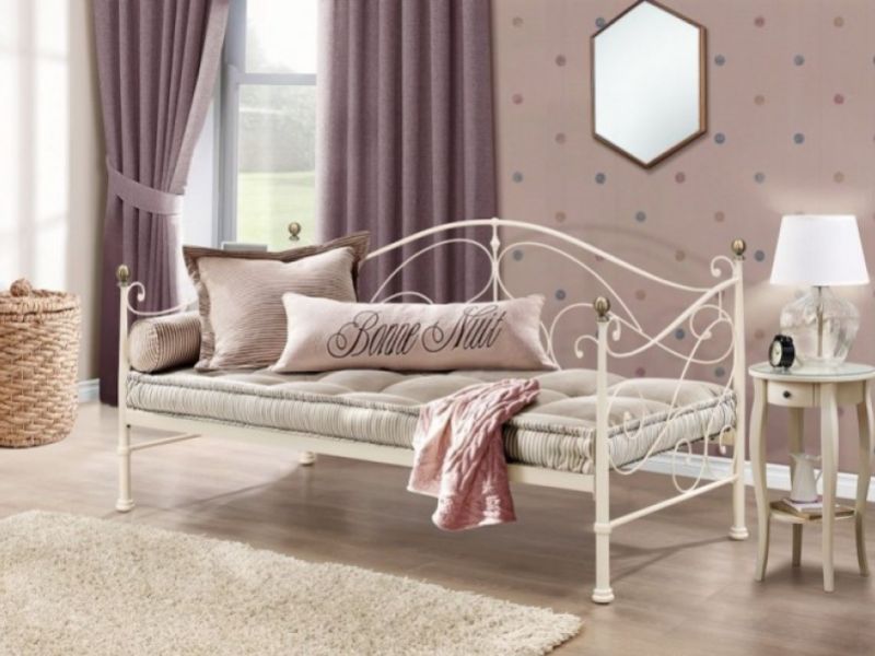 Birlea Milano 3ft Single Cream Metal Day Bed