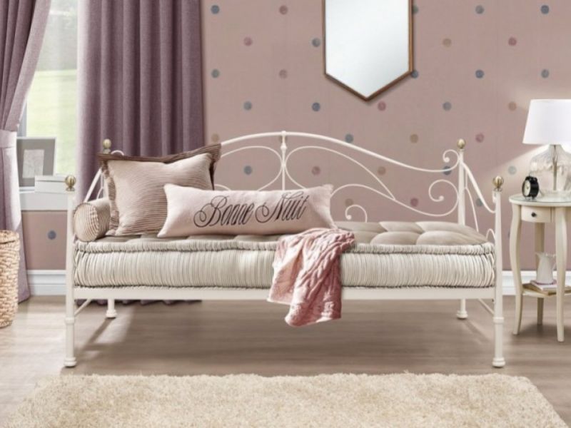 Birlea Milano 3ft Single Cream Metal Day Bed