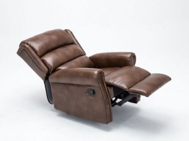 Birlea Manhattan Brown Faux Leather Recliner Chair