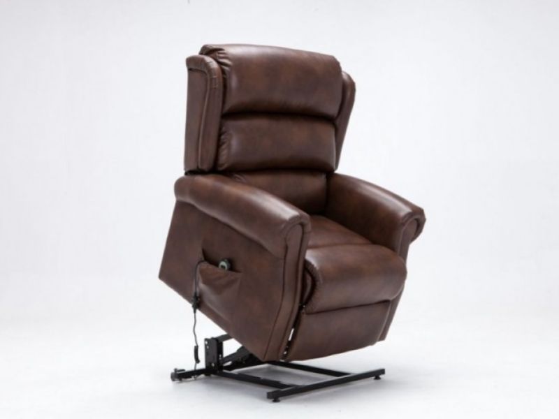 Birlea Manhattan Brown Faux Leather Rise And Recline Chair