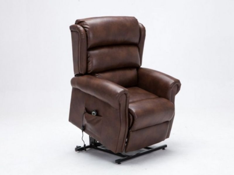 Birlea Manhattan Brown Faux Leather Rise And Recline Chair