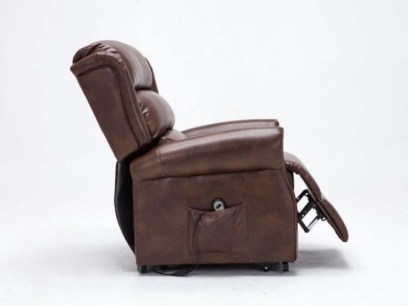 Birlea Manhattan Brown Faux Leather Rise And Recline Chair