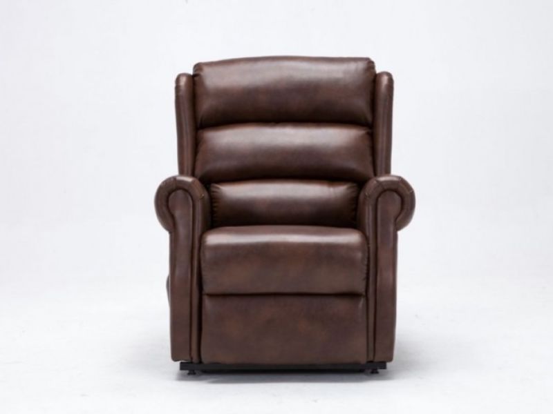 Birlea Manhattan Brown Faux Leather Rise And Recline Chair