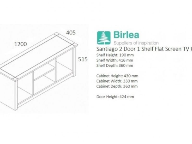 Birlea Santiago Flat Screen TV Unit