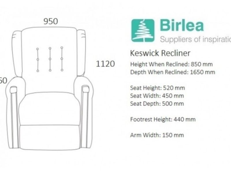 Birlea Keswick Fabric Recliner Chair