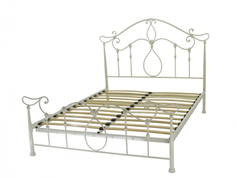 Metal Beds Eros 5ft Kingsize Ivory Metal Bed Frame